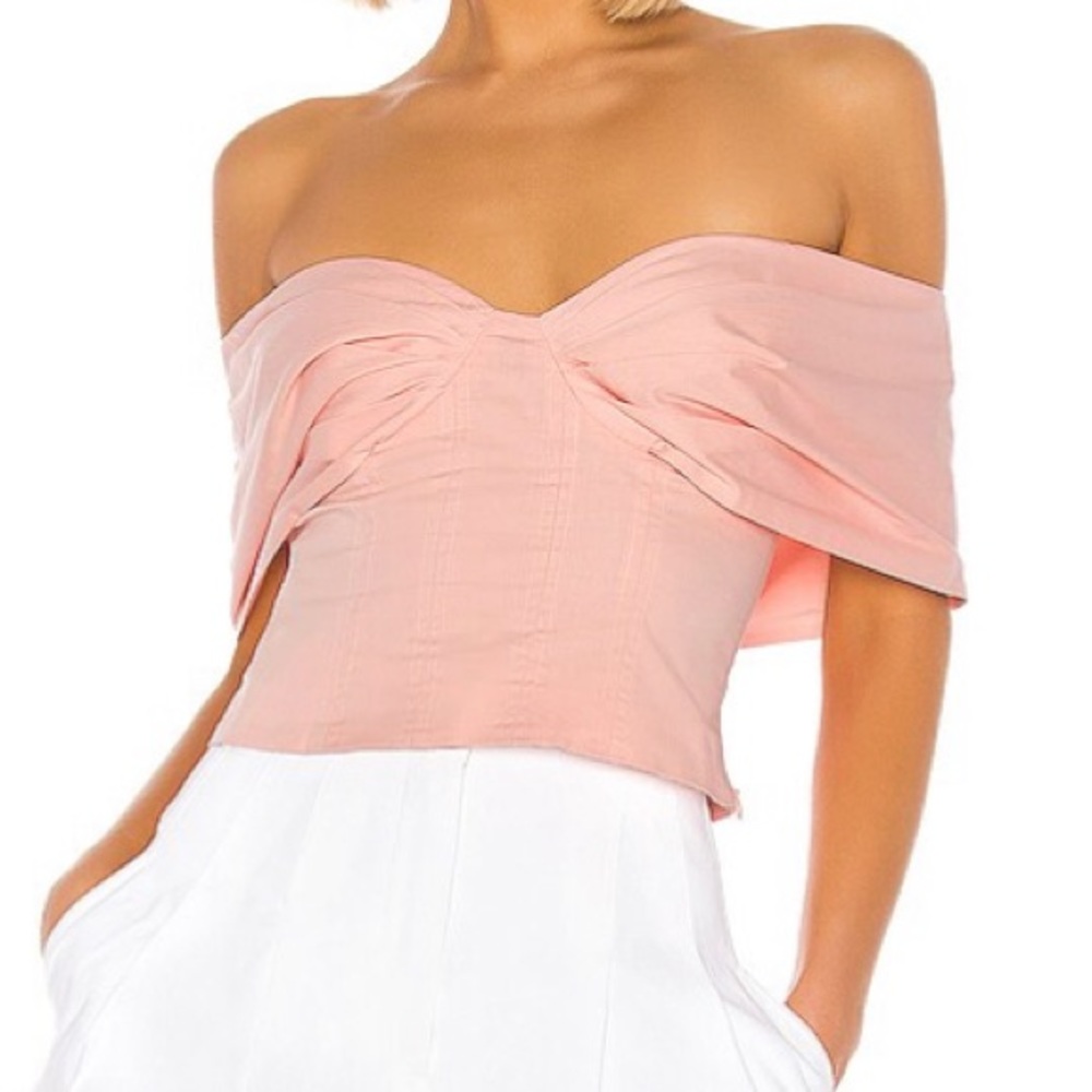 LPA off the shoulder pink Lidia top. Like new